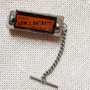 Vintage Mini Harmonica Political Advertising Barrett Secretary of State IL 1945
